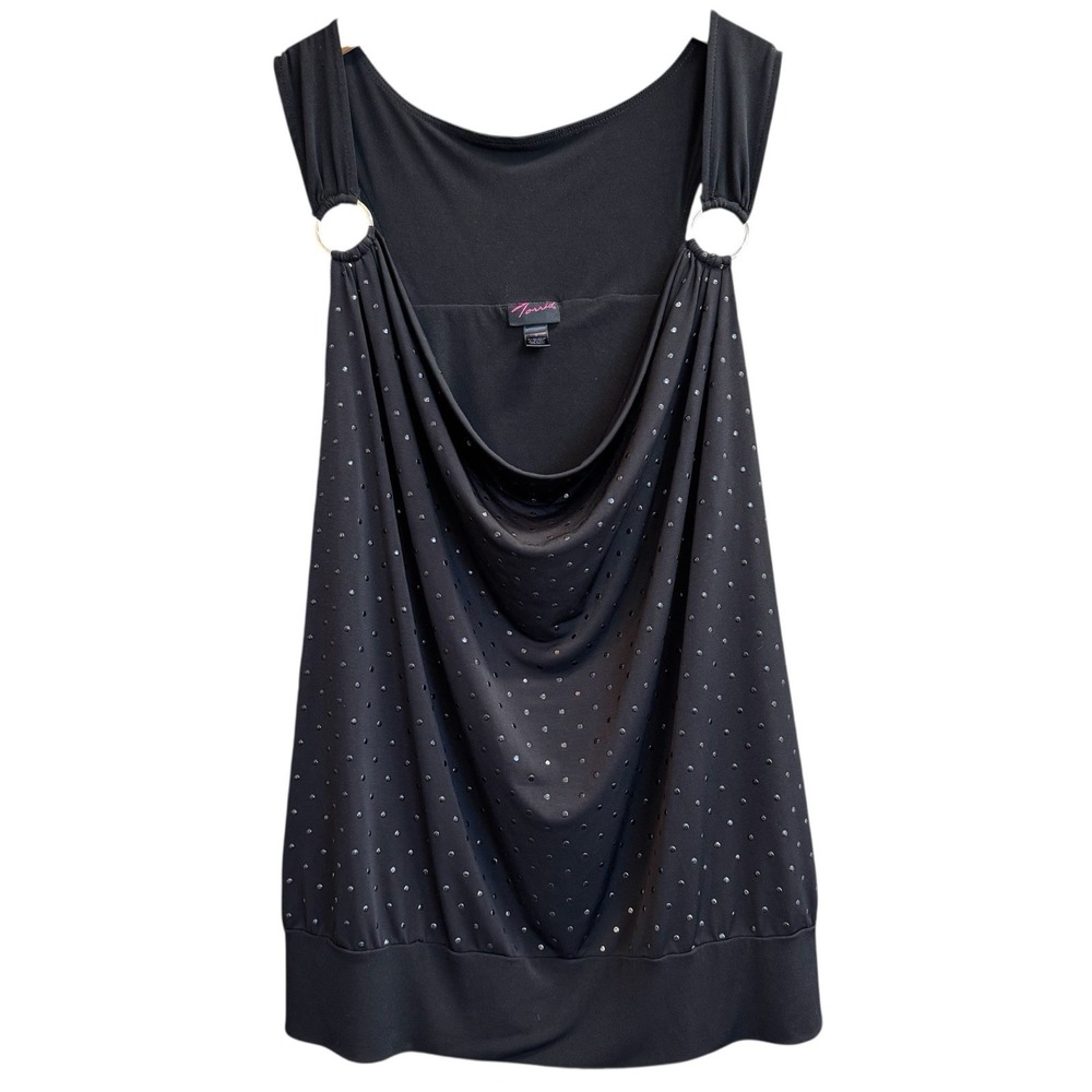 Torrid Black Sleeveless Pullover Studded Metal Ring Accent Biker Top Sz 4X #335